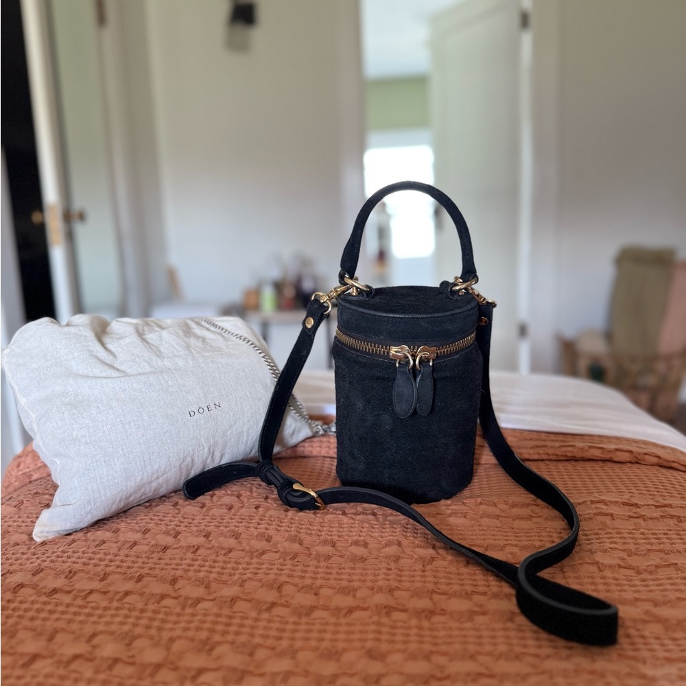 Dôen X Pilgrim Bebe Bag in Black Suede EUC